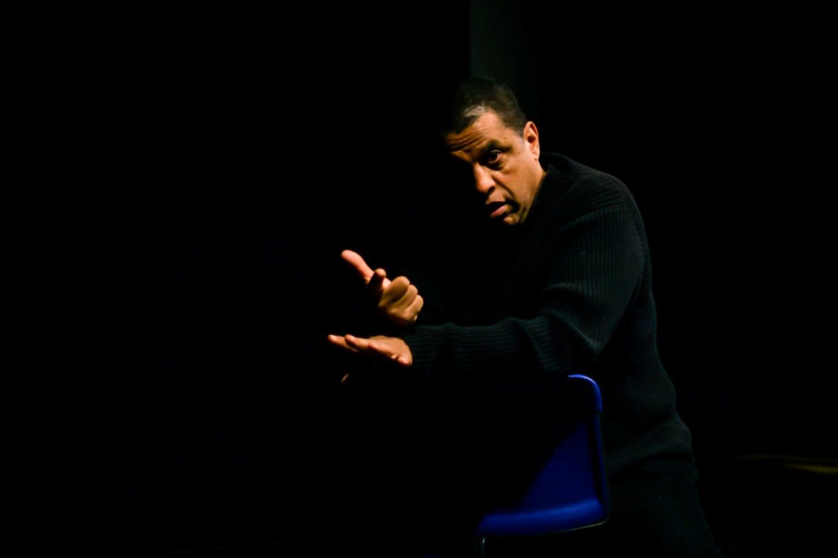 José Angel Santana, teaching young filmmakers, Columbia University, 2020