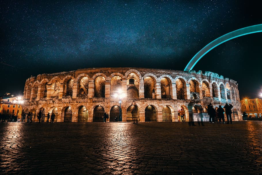 Verona's Arena by night